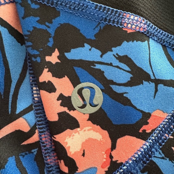 Lululemon Inspire Tight II cropped blue black and orange -like new size 6 - Picture 2 of 6